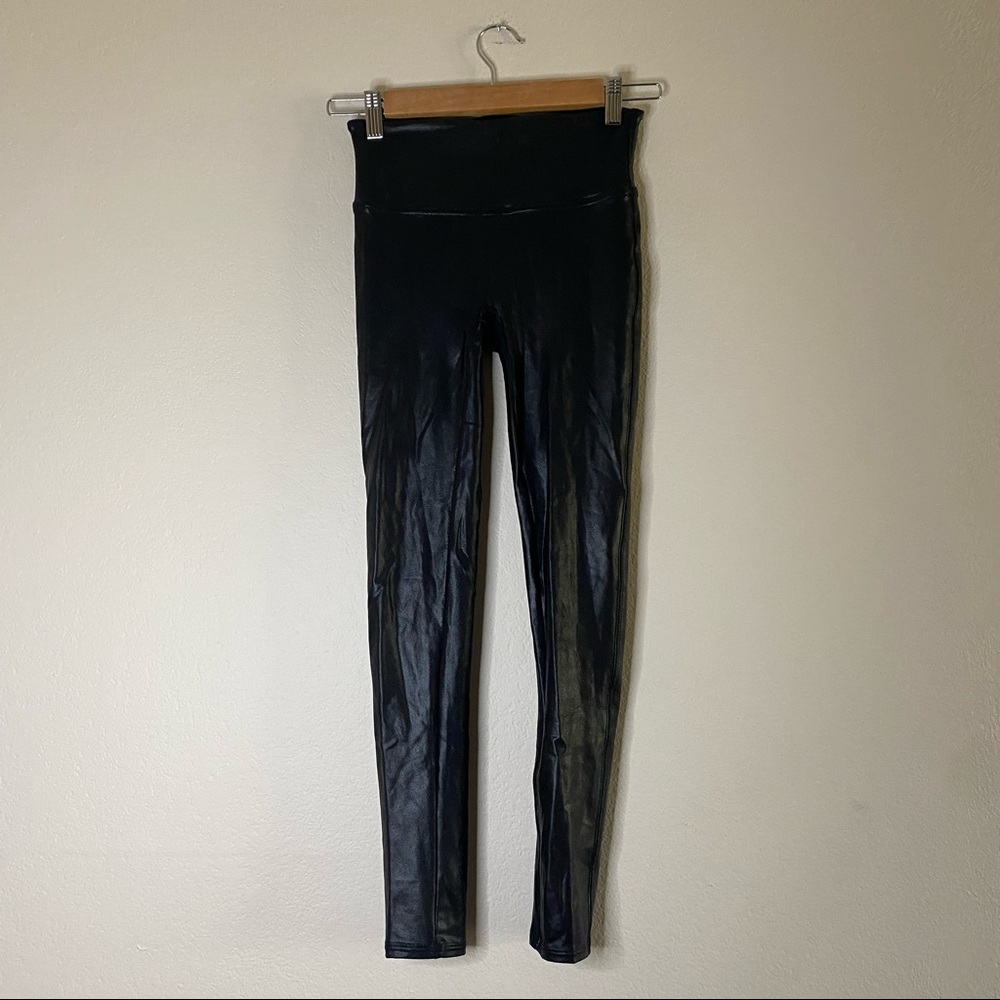 SPANX black faux leather leggings S - Picture 2 of 12